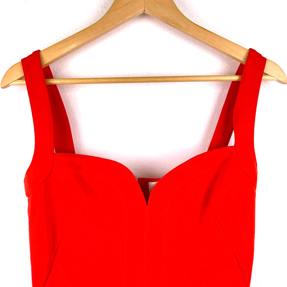 Victoria Beckham Red Crepe Knee Length Elegant Party Dress Fitted Women's US 6 - Picture 5 of 15